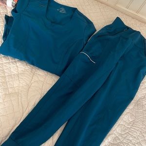 Cherokee infinity teal scrub set
